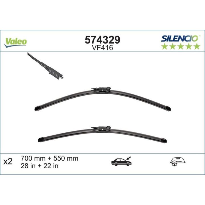 Silecek Süpürgesi Seti Silencio X-TRM Flat Blade 700+550 MM Opel Zafira İçin - VALEO 574329