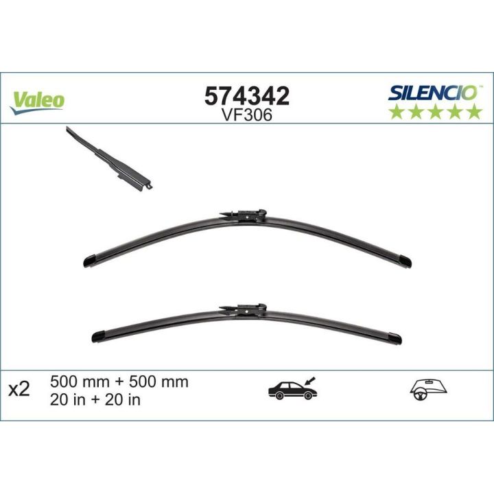 Silecek Süpürgesi Seti Silencio X-TRM Flat Blade 500+500 MM BMW 1 Serisi İçin - VALEO 574342