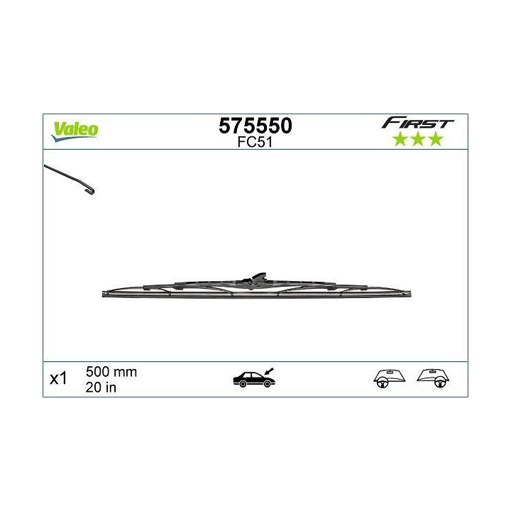 Valeo First Standart Silecek Süpürgesi 500mm - VALEO 575550