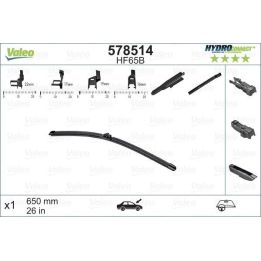 Ön Muz Tipi Silecek Süpürgesi 650 MM B Hydroconnect Çoklu Bağlantı - VALEO 578514