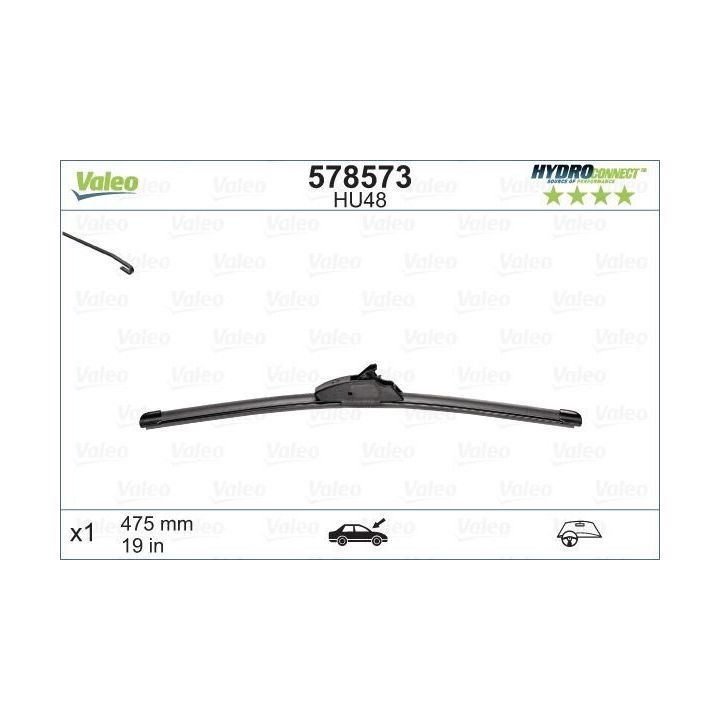 Muz Tipi Silecek Süpürgesi 480 MM Hydroconnect Çoklu Bağlantı HU48 - VALEO 578573