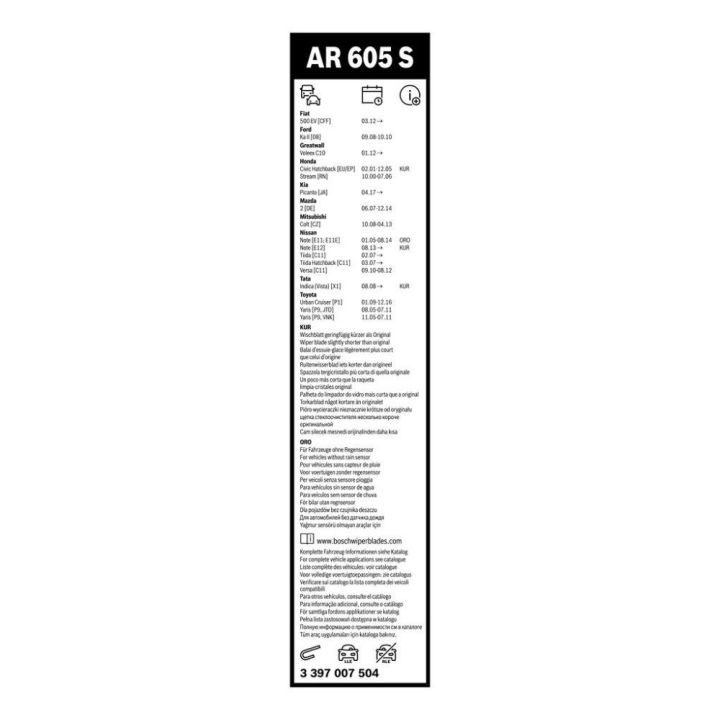 Bosch Aerotwin Silecek Seti 600-340 MM Toyota Yaris Nissan Note Ford Ka - BOSCH 3397007504