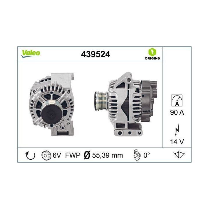 Alternatör 90A Klimalı Opel Corsa Astra Meriva Fiat Grande Punto 1.3 Jtdi - VALEO 439524