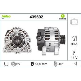 Alternatör 90A Peugeot 206 307 406 407 Citroen Nemo - VALEO 439692