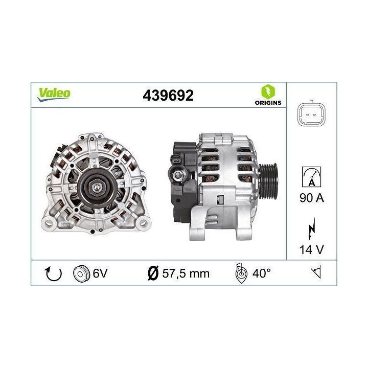 Alternatör 90A Peugeot 206 307 406 407 Citroen Nemo - VALEO 439692