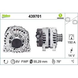 Alternatör Citroen C3 C4 Berlingo Peugeot 207 308 407 1.6 2.0 HDI - VALEO 439701