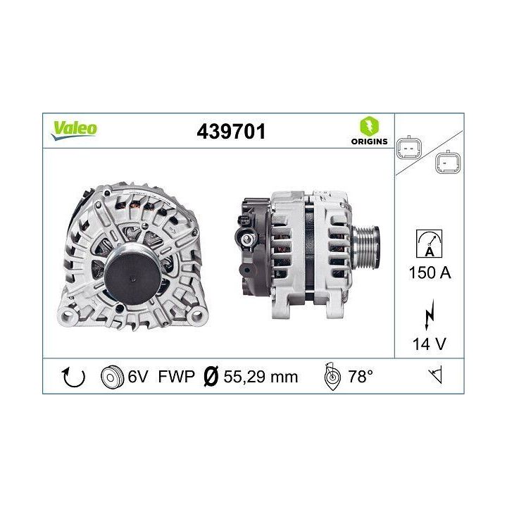 Alternatör Citroen C3 C4 Berlingo Peugeot 207 308 407 1.6 2.0 HDI - VALEO 439701