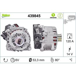 Alternatör 180A Start Stop PSA Peugeot 208 308 508 Citroen C3 C4 C5 DS3 DS4 DS5 1.6 HDI (2010-) - VALEO 439845