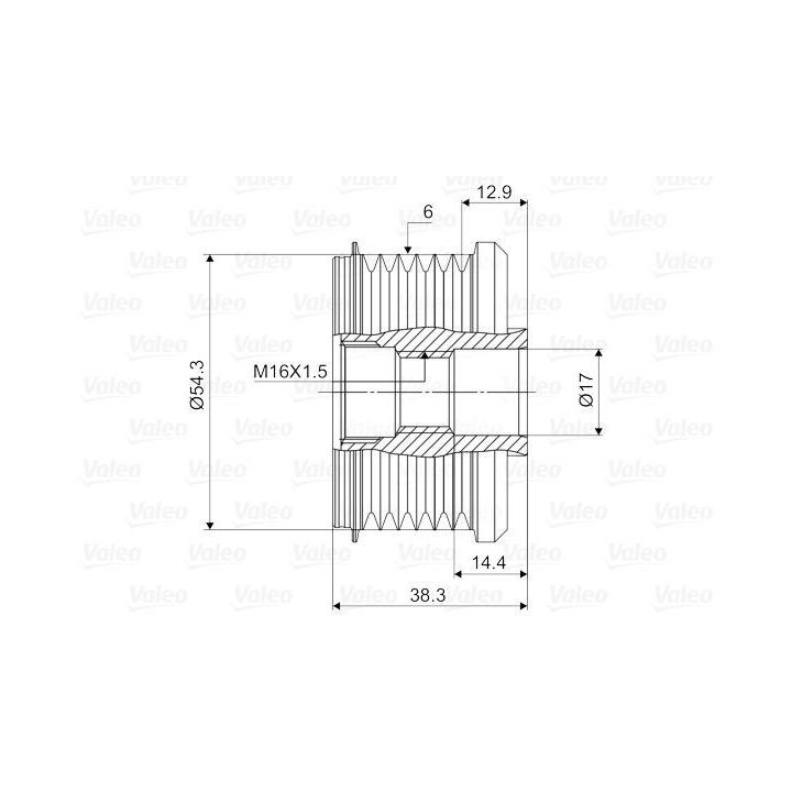 Alternatör Kasnağı 6 Kanallı PSA 1.6 HDi İçin - VALEO 588002