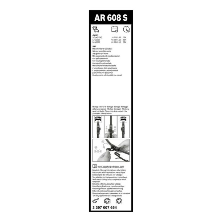 Jaguar S-Type ve XJ6 Aerotwin Silecek Seti (600/475 mm) - Bosch 3397007654