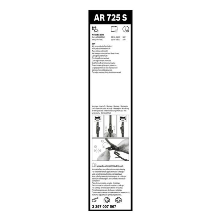 Mercedes Vito Aerotwin Silecek Seti (650/550 mm) - Bosch 3397007567