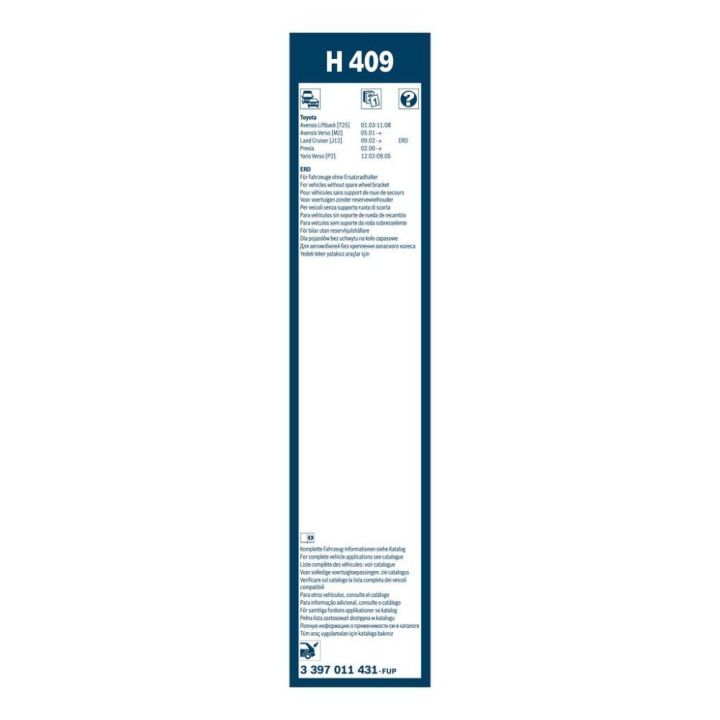 Arka Cam Sileceği Plastik 400mm Toyota Prius Avensis Land Cruiser (2003-) - Bosch 3397011431