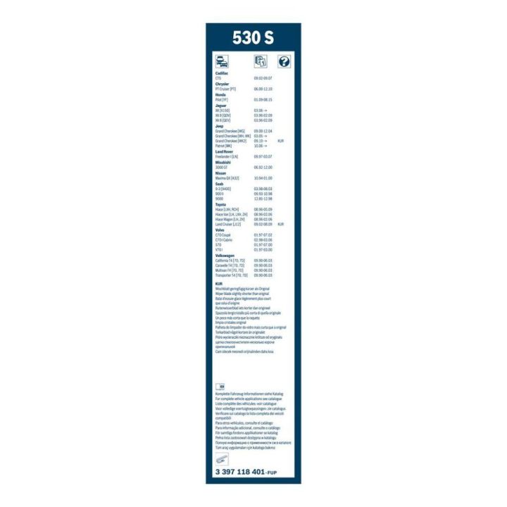 Twin Spoilerli Ön Cam Silecek Takımı 530/530 mm Audi A4 80 Freelander Saab 9-3 - Bosch 3397118401