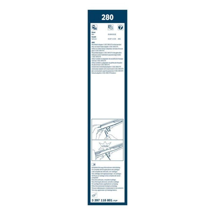 Twin Silecek Seti 280/280 MM Renault 4 Mini Beetle İçin (1965-2000) - BOSCH 3397118801