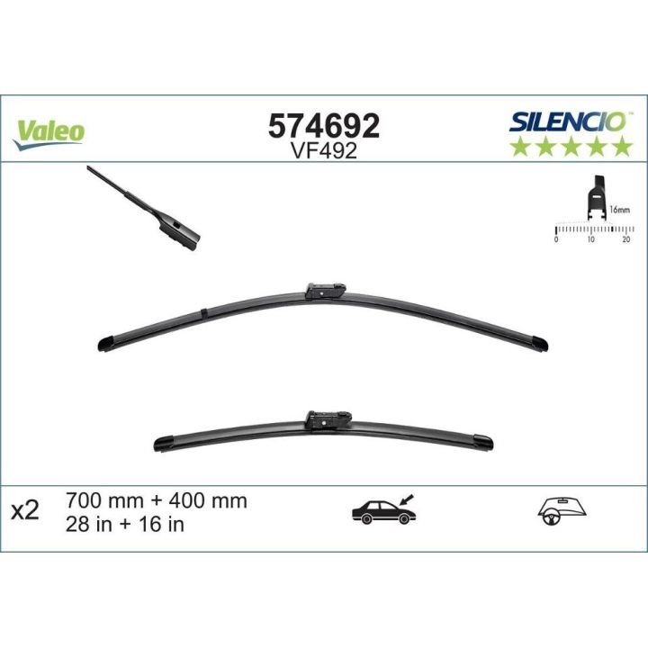 Flat Silecek Takımı (700+400) Seat Alhambra, VW Sharan (2010-) - VALEO 574692