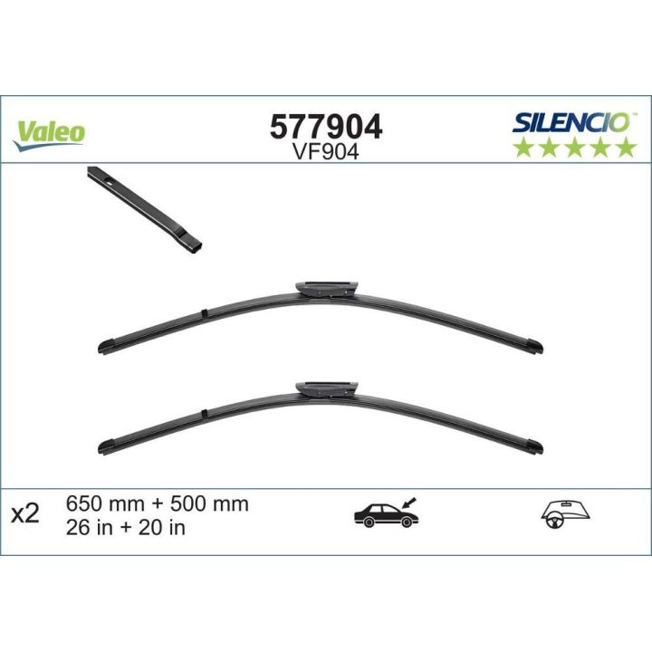 Silecek Süpürgesi Seti (650x500mm) Citroen Jumpy Peugeot Traveller Toyota Proace (2016-) - Valeo 577904
