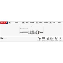 Kızdırma Bujisi Nissan Opel Renault Fiat Bravo Marea 1.9TD-2.4TD Uyumlu - Svac SV115
