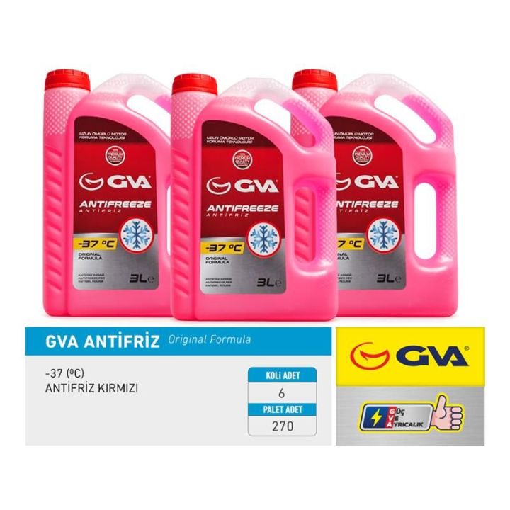 GVA Antifriz 3 Lt -37 C Kırmızı Long Life Organik GVA 9930123