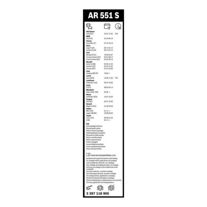 Aerotwin Silecek Seti 550/500 MM Renault Megane I Peugeot 306 İçin - BOSCH 3397118905