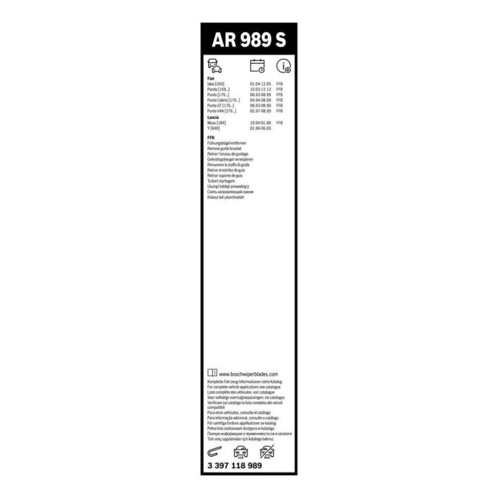 Aerotwin Silecek Seti 575/400 MM Fiat Panda Ve Punto Modelleri İçin (1997-2012) - BOSCH 3397118989