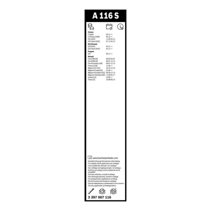Ön Cam Silecek Takımı Aerotwin 600-400mm Clio III Megane III İçin (2005-) - Bosch 3397007116