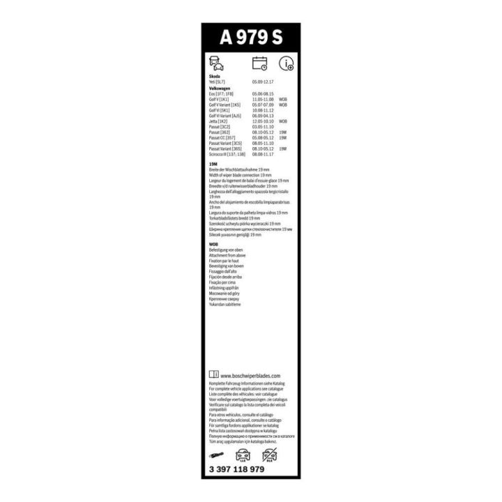 Aerotwin Ön Silecek Takımı 600/475 MM VW Passat B6-B7, VW Golf V-VI, VW Jetta III... İçin - BOSCH 3397118979
