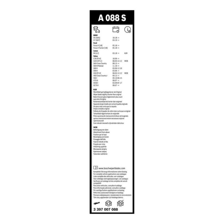 Aerotwin Ön Silecek Takımı Ford Volvo BMW Togg İçin (2007-) 650-500mm - BOSCH 3397007088