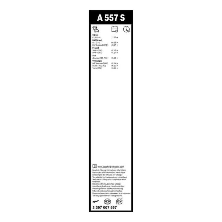 Aerotwin Silecek Seti 700/400 MM Sharan Alhambra (2010-) - Bosch 3397007557