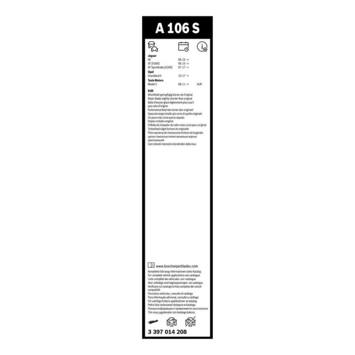 Aerotwin Silecek Seti 700/425 MM Tesla Model S Jaguar XE (2011-) - Bosch 3397014208
