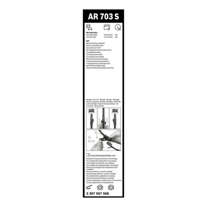 Aerotwin Silecek Seti 700/650 MM Mercedes Vito Viano (2003-2010) - Bosch 3397007568