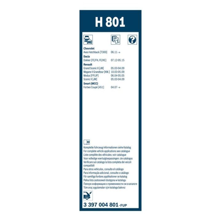 Arka Cam Sileceği Plastik 260mm Renault Megane II İçin - BOSCH 3397004801