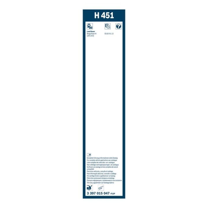 Arka Cam Sileceği Twin (450 mm) H451 Range Rover III Modelleri İçin (2002-) - Bosch 3397015047