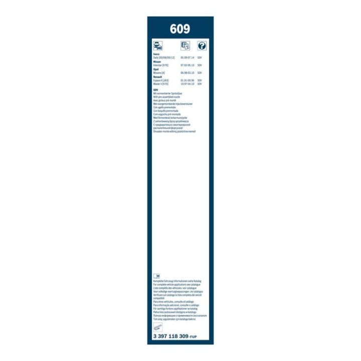 Aerotwin Silecek Süpürgesi Su Fıskiyeli 600/600 MM Renault Master Opel Movano Nissan Interstar İçin - BOSCH 3397118309
