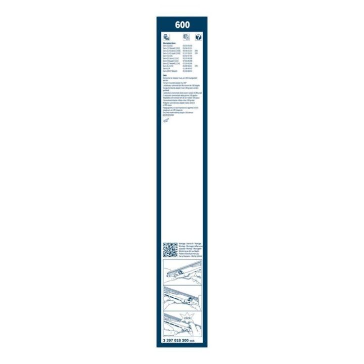 Ön Cam Tekli Silecek 600 MM Mercedes W124 W201 Kasa İçin (1984-1993) - BOSCH 3397018300