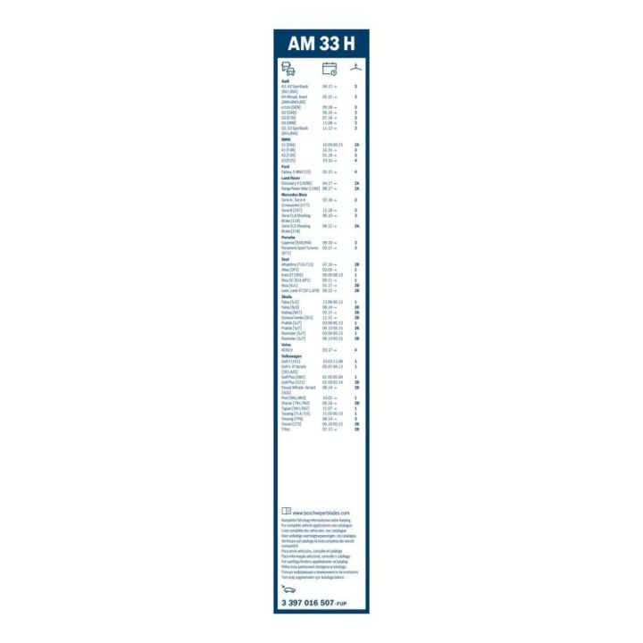 Arka Tekli Aerotwin Silecek Süpürgesi 330MM MB Audi A3 A4 VW Polo Golf Passat İçin (2012-) - BOSCH 3397016507