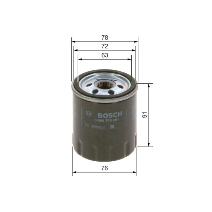 Yağ Filtresi 1.9 JTD Fiat Doblo Bravo Fiorino Marea Multipla Palio Siena Punto II Alfa Romeo 145 146 156 166 - BOSCH 0986TF0051