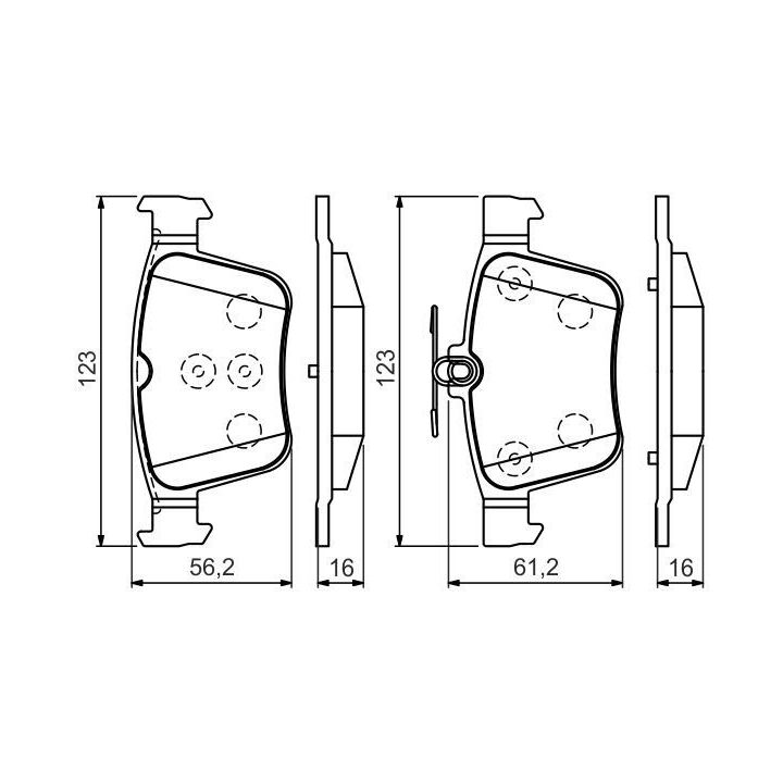 Arka Fren Balatası Vw Golf VII Passat Tiguan Audi A3 Seat Leon (2014-) - Bosch 0986494658