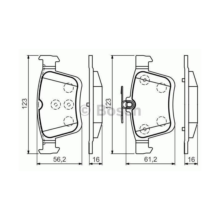 Arka Fren Balatası Vw Golf VII Passat Tiguan Touran Seat Leon (2014-2015) - Bosch 0986494659