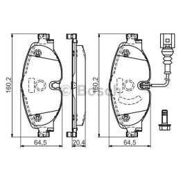Ön Fren Balatası Vw Golf VII Audi A3 Seat Leon Skoda Octavia (2012-) - Bosch 0986494660