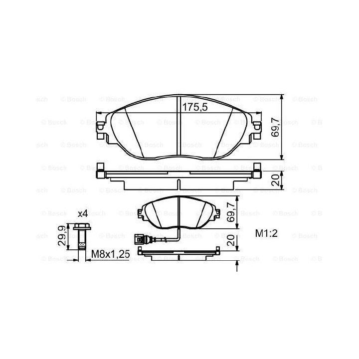 Ön Fren Balatası Seat Alhambra ve Vw Sharan (2010-) - Bosch 0986494704