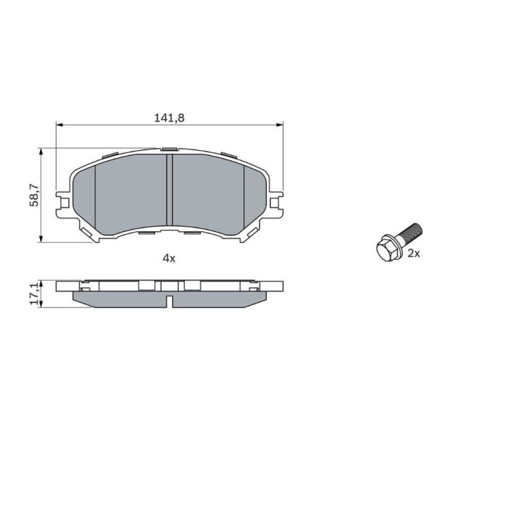 Ön Fren Balatası Renault Megane Iv ve Talisman (2015-) - Bosch 0986494722