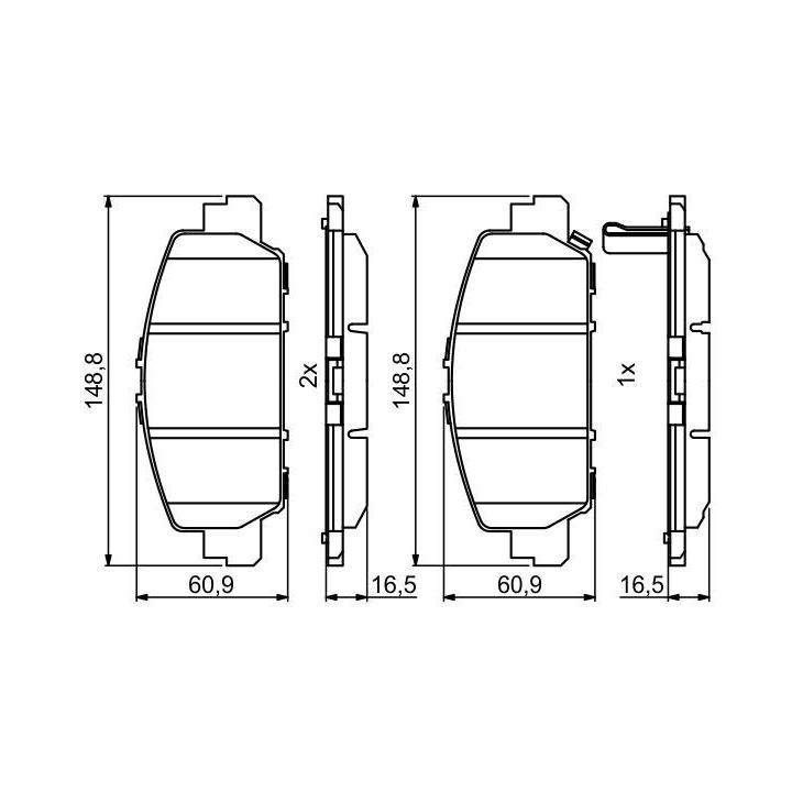 Ön Fren Balatası Honda Hr-V 1.5 1.6 I-Vtec I-Dtec İçin (2015-) - Bosch 0986494773