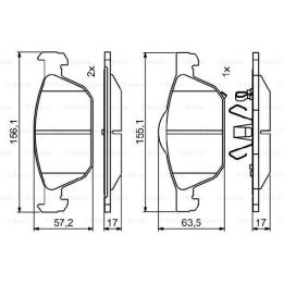 Ön Fren Balatası Honda Civic Hatchback 1.8 1.6 İçin (2011-) - Bosch 0986494785
