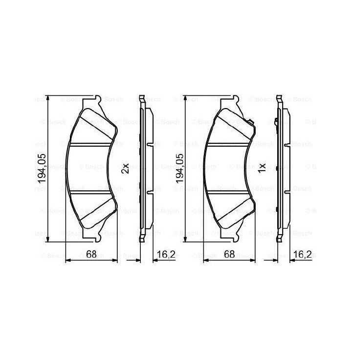 Ön Fren Balatası Ford Ranger İçin (2011-) - Bosch 0986494791