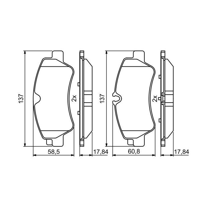 Arka Fren Balatası Ford Transit Tourneo Custom İçin (2012-) - Bosch 0986494796
