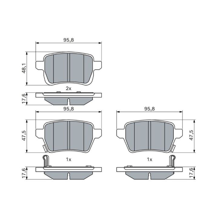 Arka Fren Balatası Fiat Egea Tipo 500L (2012-) - BOSCH 0986494802