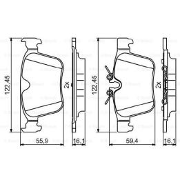 Arka Fren Balatası Range Rover Evoque Discovery Sport (2011-) - BOSCH 0986494819