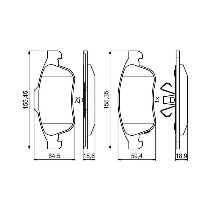 Ön Fren Balatası Fiat 500X Jeep Renegade İçin (2014-) - BOSCH 0986494826