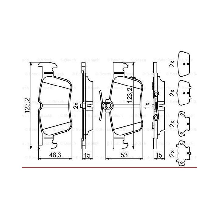 Arka Fren Balatası Ford Galaxy Mondeo Honda Civic İçin (2015-) - BOSCH 0986494839