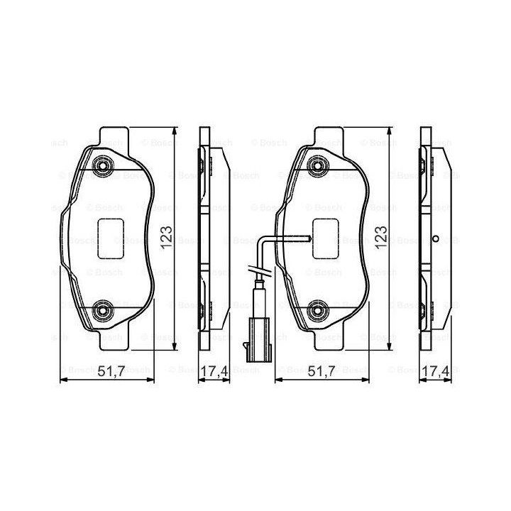 Ön Fişli Fren Balatası Ford Ka 1.3 Tdci Fiat Fiorino (2008-) - Bosch 0986495097